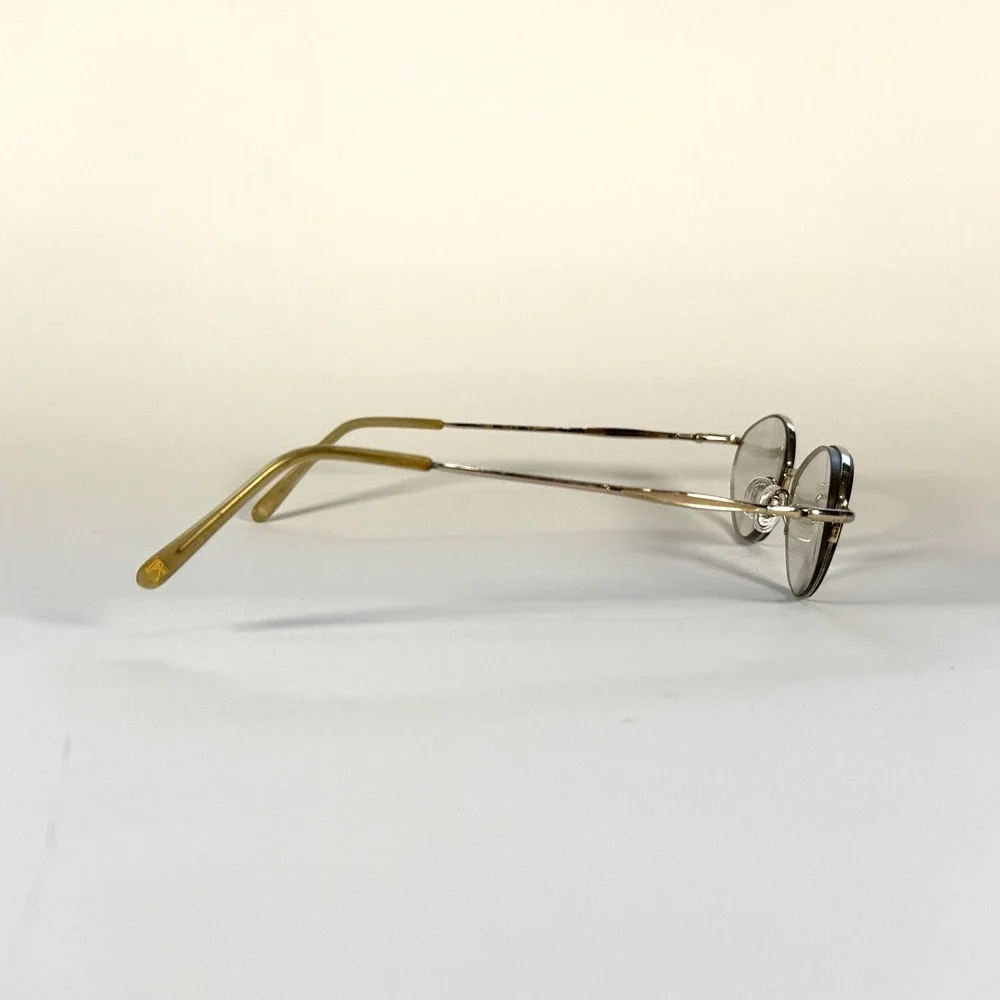 Lauren Hutton L087 Eyeglasses Frame Only 48-18-135 Gold Metal Oval Womens‎